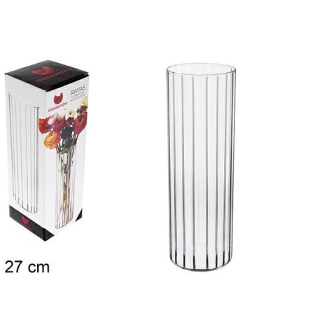 VASO IN BOROSILICATO A RIGHE 27 CM